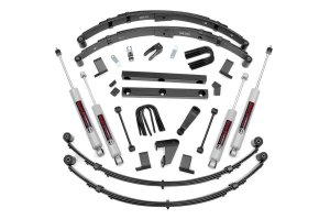 Jeep Wrangler Suspension Lift Kit - Front + Rear - Rough Country - 4 Inch Lift Kit, Power Steer, N2-Series, N3 Shock Absorbers - '87-'95